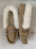 Ladies Suede Moccasin with wool lining and collar | Teresa