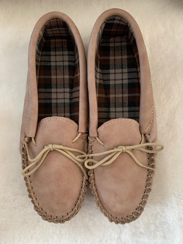 Ladies Suede Moccasin with Fabric Lining and Hard Sole | Jasmine