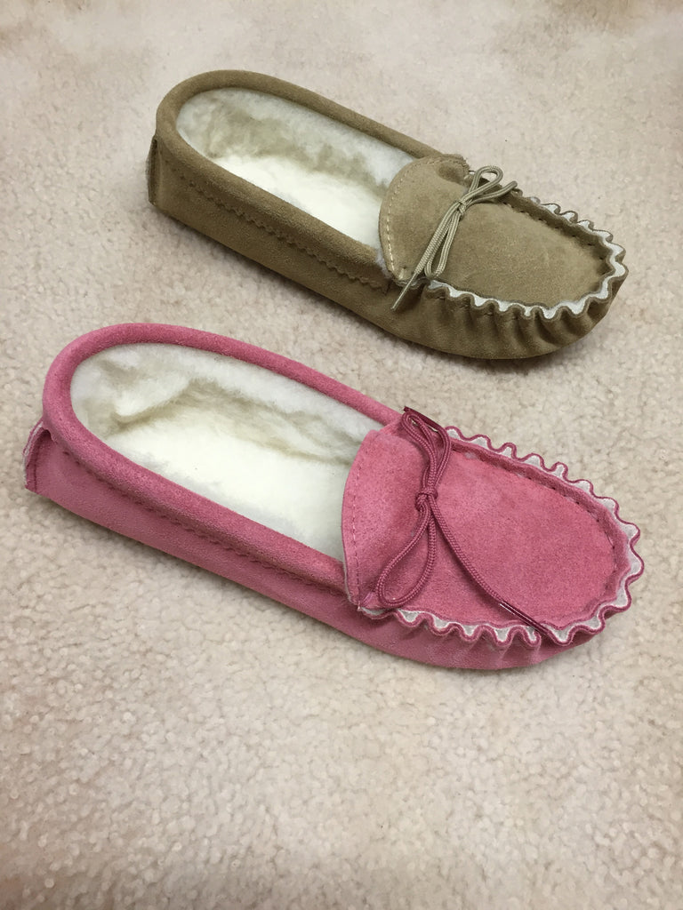 Ladies Suede Soft Sole Moccasin | Anne