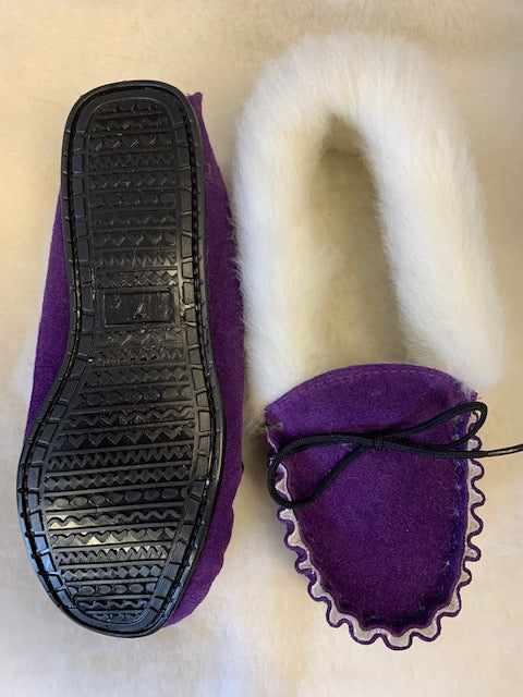 Ladies Moccasin with Wool Lining and Collar | Ella