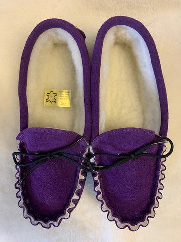 Ladies Leather Moccasin with Fabric Lining and Hard Sole | Rachel
