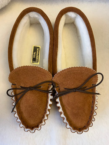 Leather Moccasin with Fabric Lining and Hard Sole | Chris